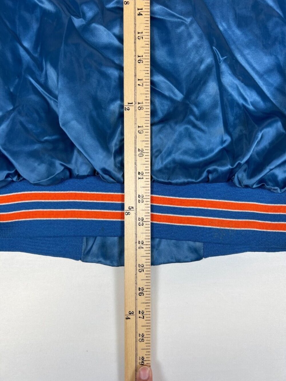 Vintage Chalk Line Men Medium NY Mets Satin Bomber Jacket Blue Made in USA MLB - Picture 13 of 15